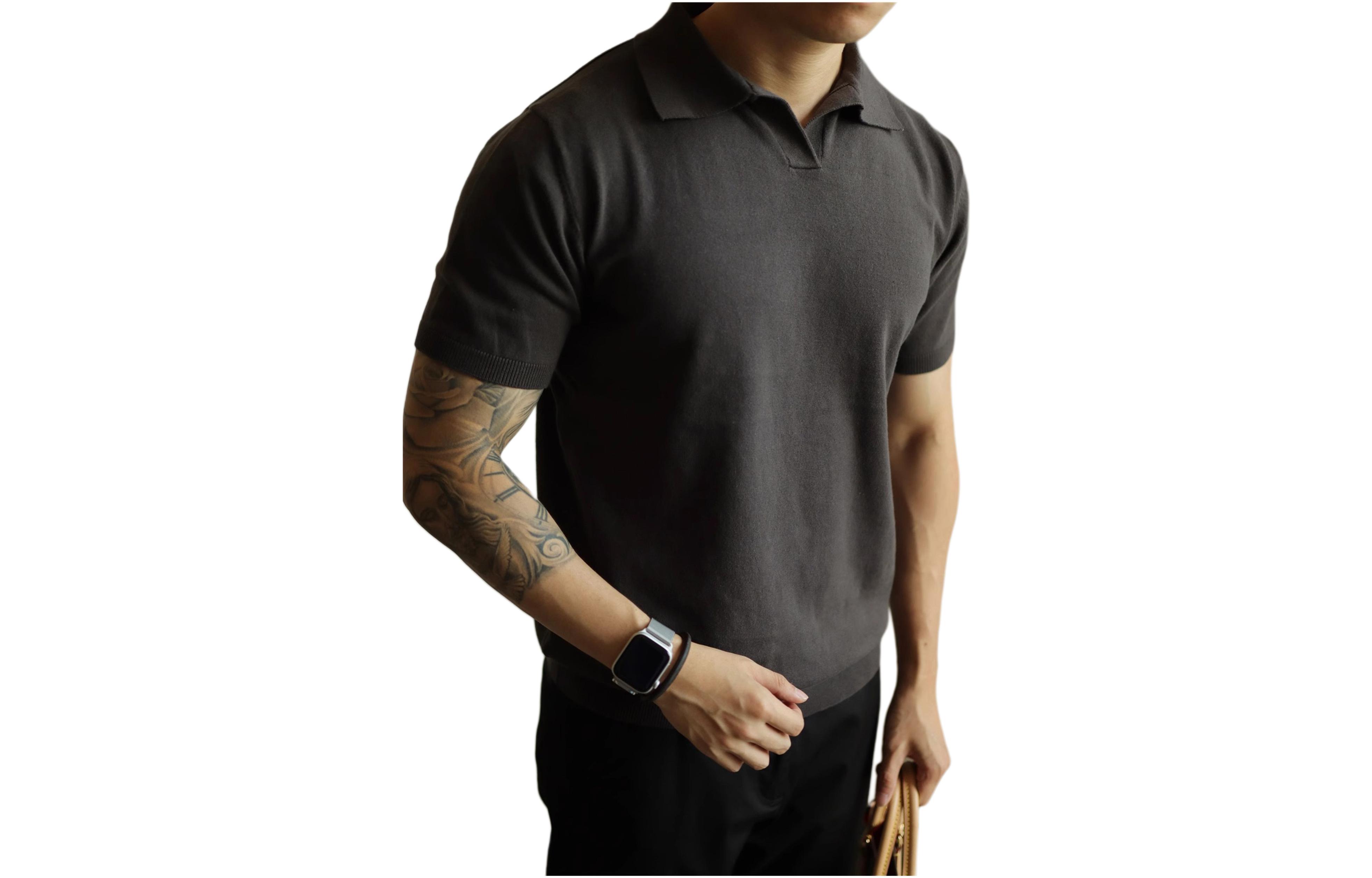 

Футболка Unisex Polo Collar тонкая прямая посадка ZIAREL, темно-серый