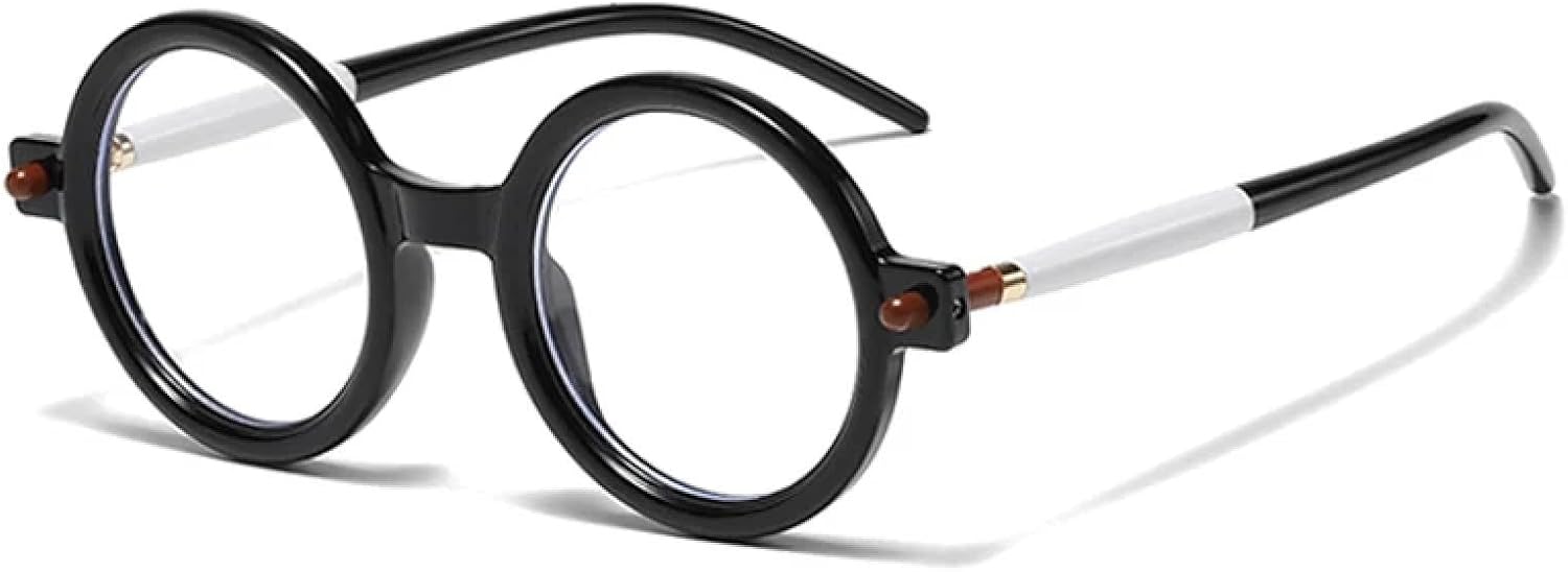 

Популярные модные круглые солнцезащитные очки для женщин в стиле ретро с прозрачными линзами, для мужчин, трендовые очки с защитой от УФ-излучения UV400 HHZZYVY, Black Clear