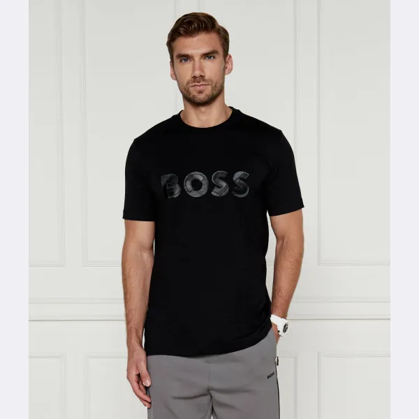 Футболка свободного кроя с зубцами Boss, черный — фото 2