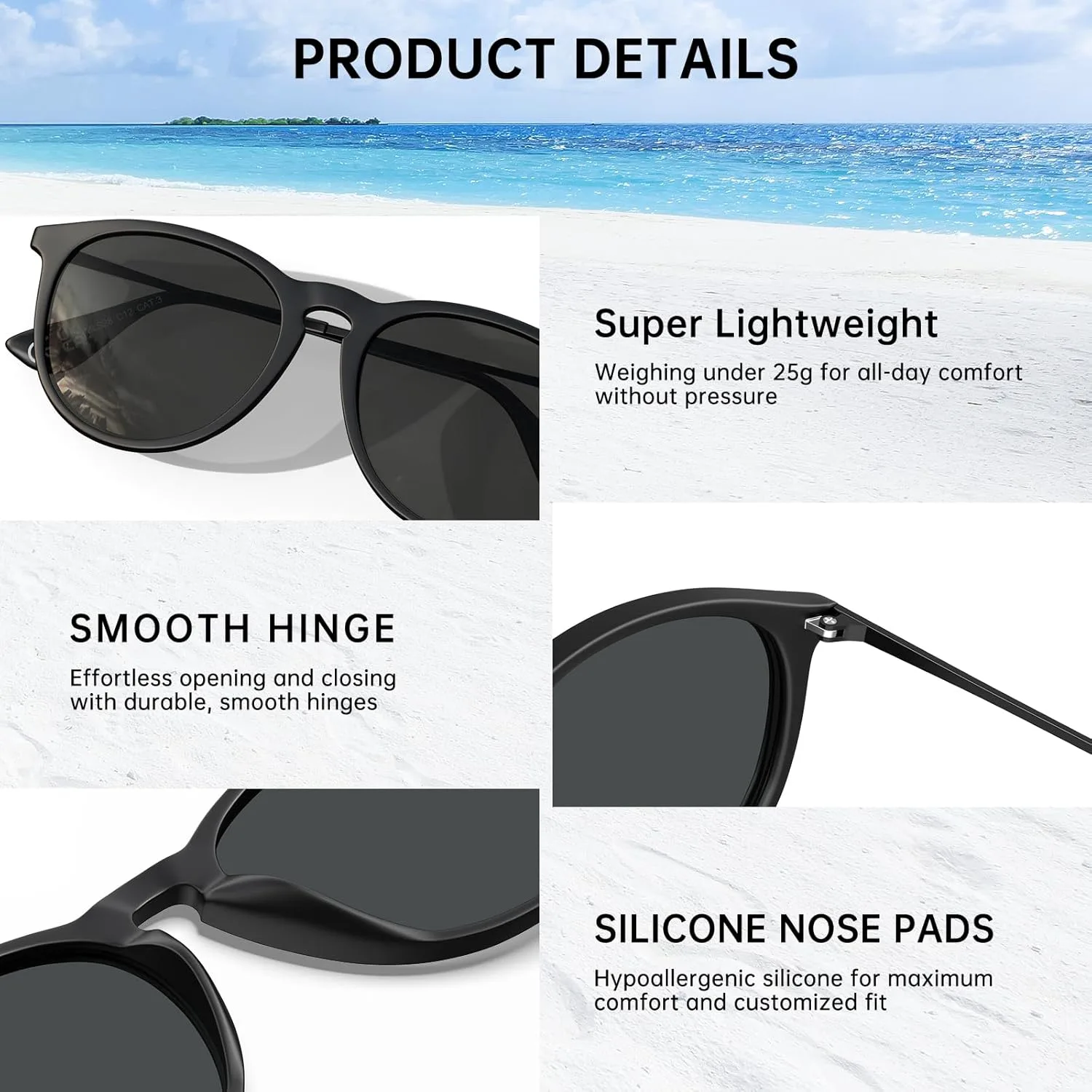 

STGATN 2 комплекта круглых и авиаторских поляризованных солнцезащитных очков для женщин и мужчин с защитой UV400, F. Round Matte Black/Grey + Aviator Gold/Brown