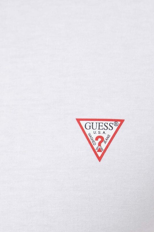 Хлопковая футболка Guess, белый — фото 4