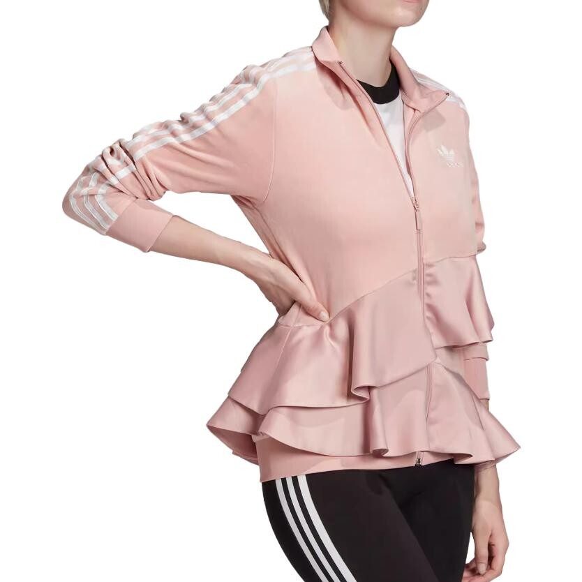 Бархатная куртка женская цвет лотоса Adidas — фото 3