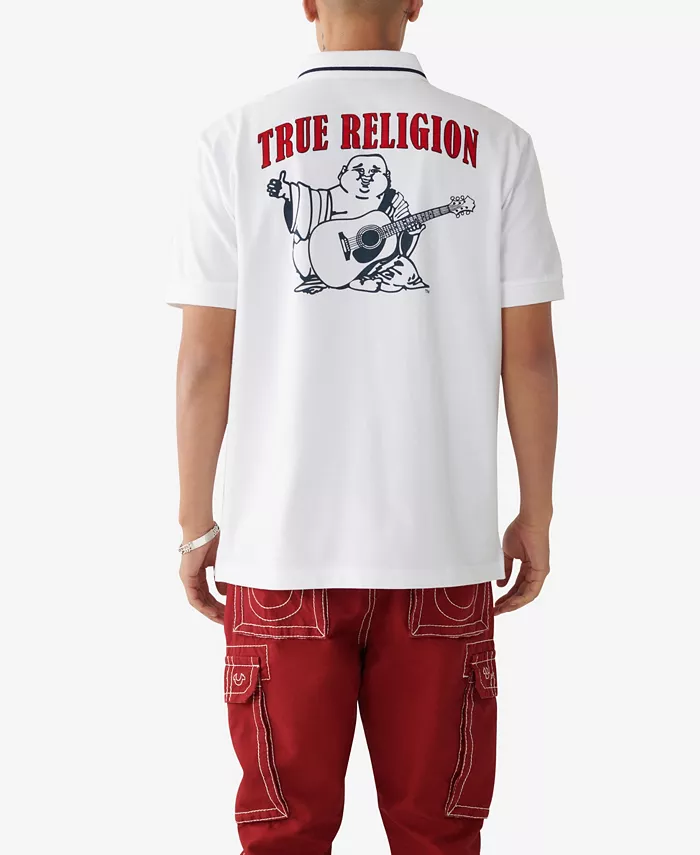 

Мужская поло с коротким рукавом Regular Fit и логотипом Будды True Religion, белый