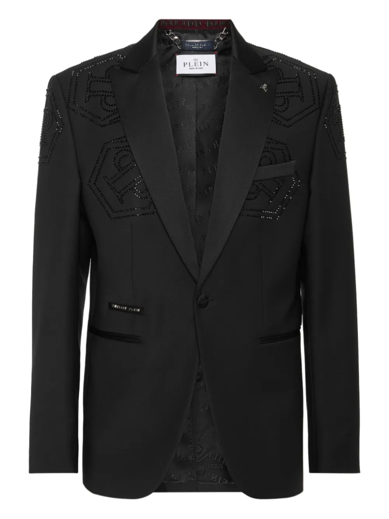 

Блейзер, украшенный стразами Philipp Plein, черный