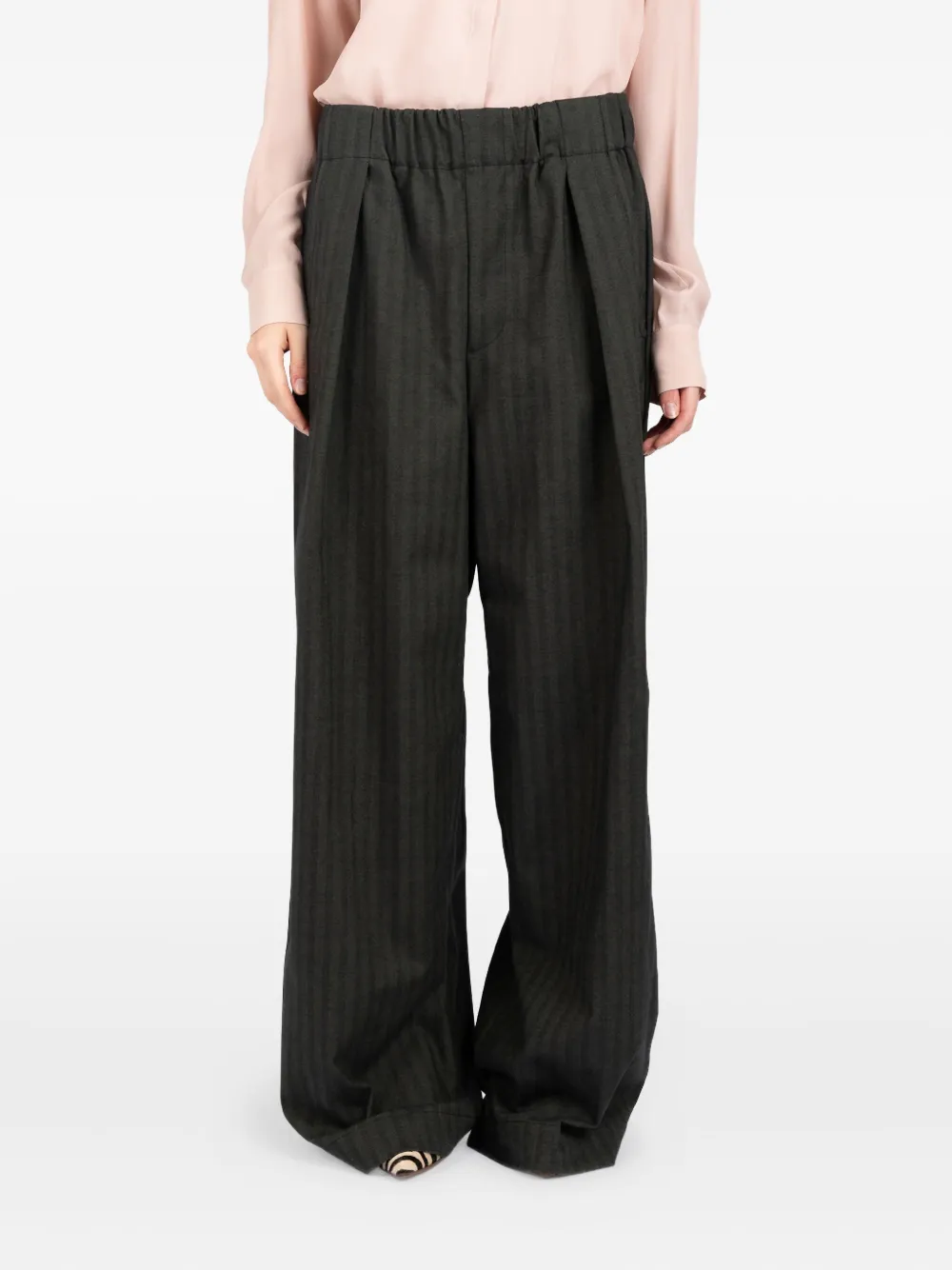 

Широкие брюки в тонкую полоску Société Anonyme, зеленый