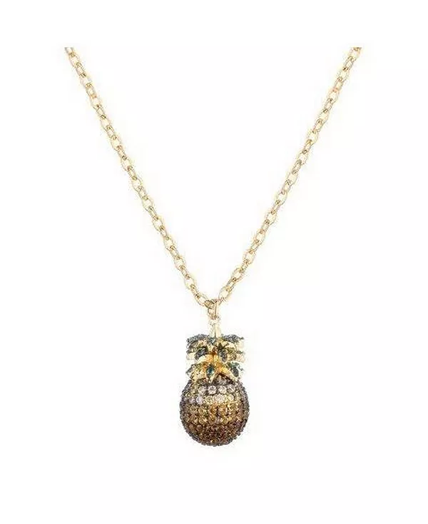 

Ожерелье в виде ананаса с кубическим цирконием Noir, gold