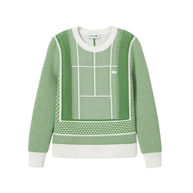 Свитер LACOSTE Women's 4IN, классический стиль, Grass Green и White