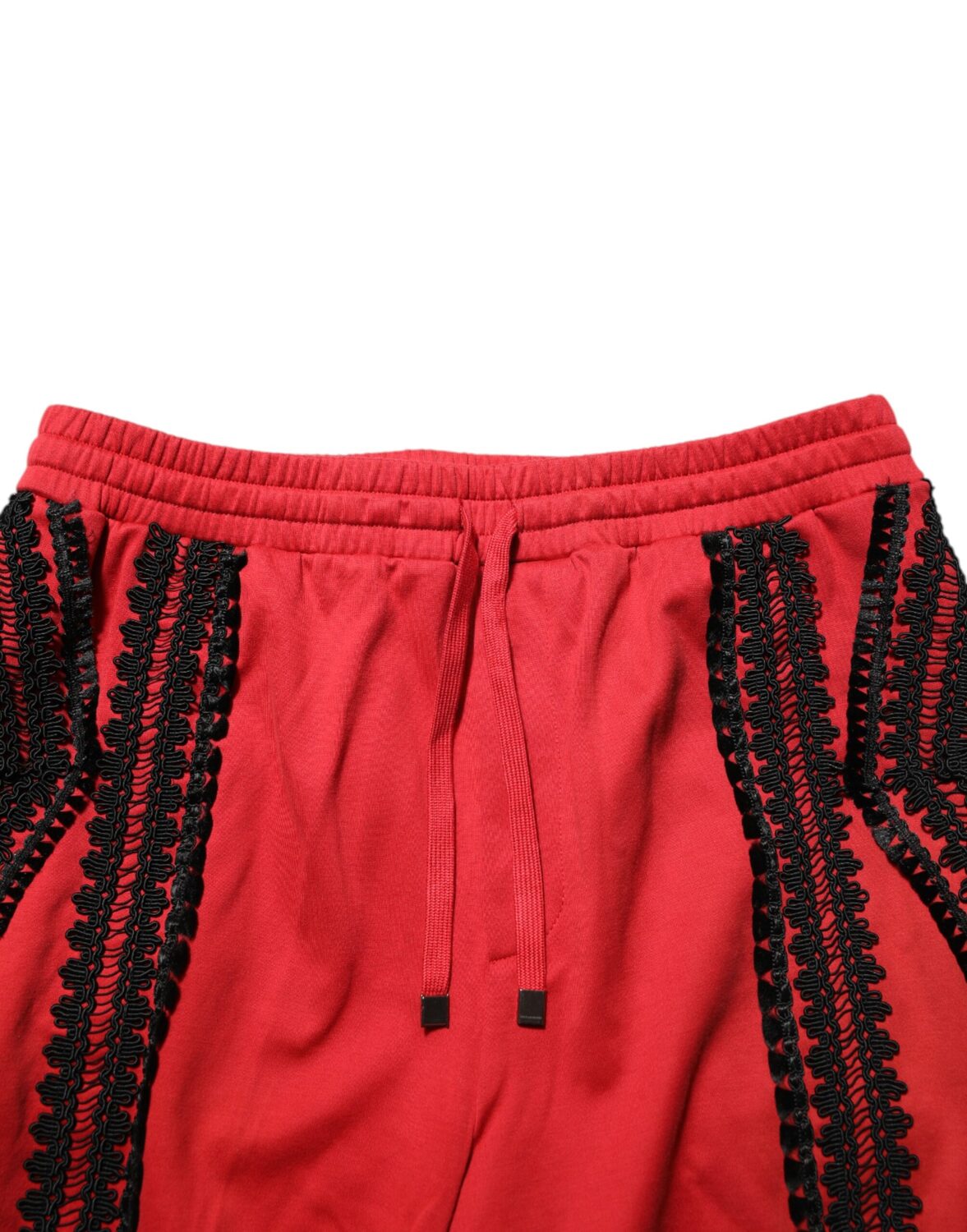 Красные вышитые повседневные укороченные брюки Dolce & Gabbana, красный — фото 4