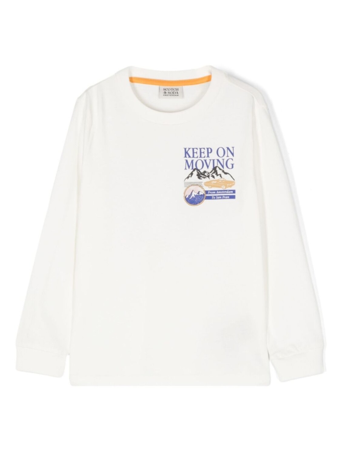 

Футболка с длинными рукавами и надписью Scotch & Soda, белый