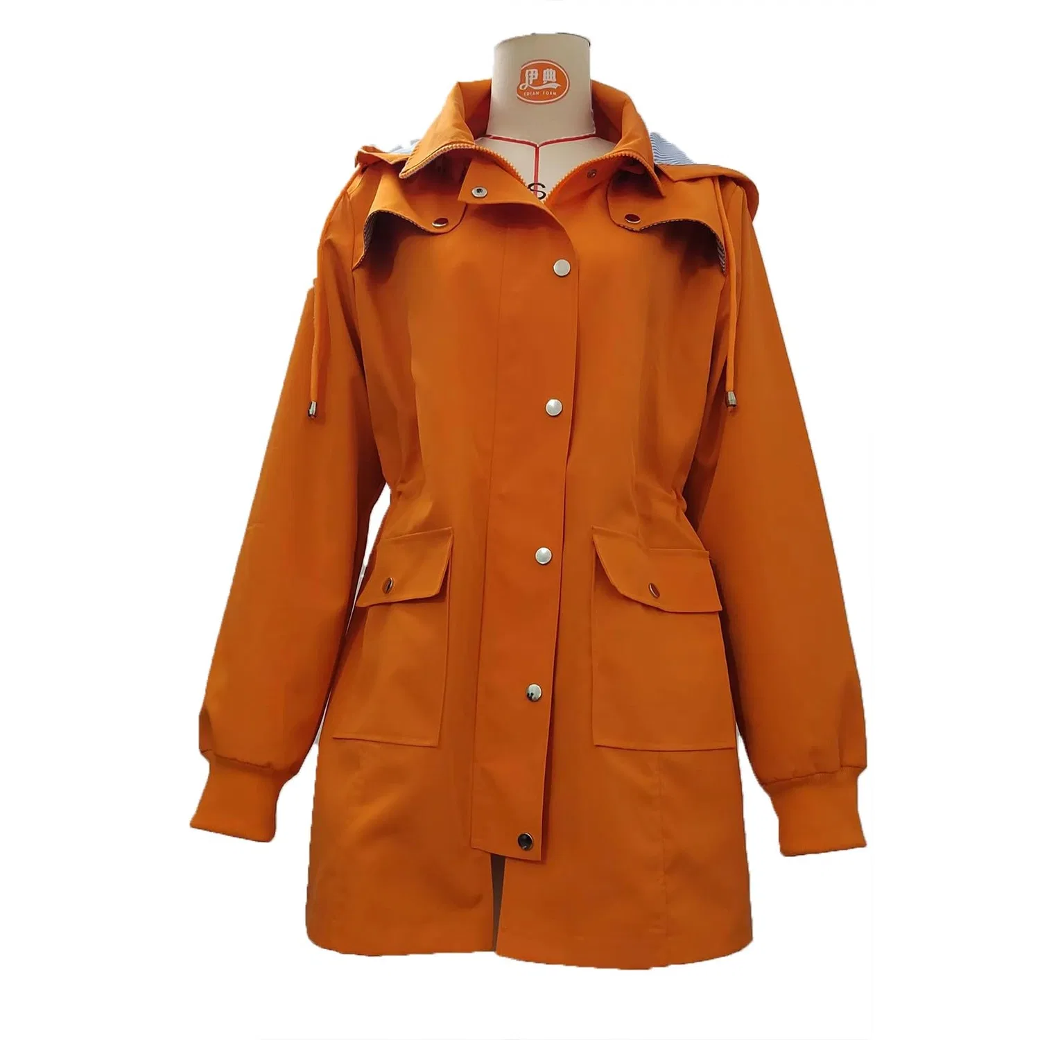 Женский дождевик с капюшоном Waterproof Jacket for Women, Orange — фото 3