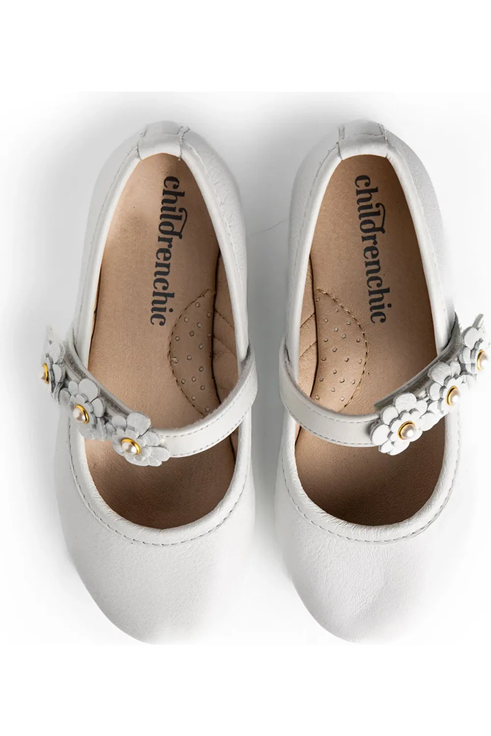 Детские туфли Мэри Джейн с цветочным аппликациями Betty CHILDRENCHIC, белый — фото 3