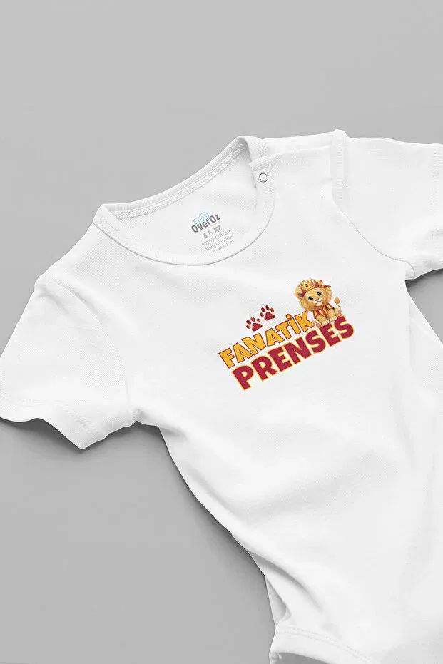 Детское боди с коротким рукавом Fanatical Princess Written Lion Fan Overoz, White 5