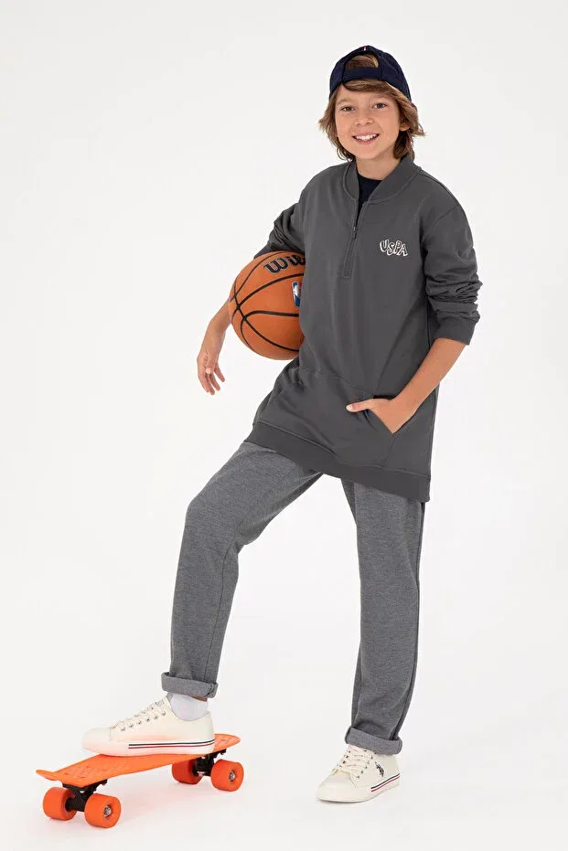 Детские свитшот для мальчиков с длинным рукавом U.S. Polo Assn., Anthracite — фото 2