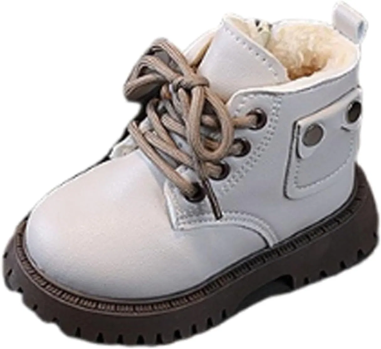 Детские зимние ботинки для девочек на меху с шнуровкой Zzalalana, Beige