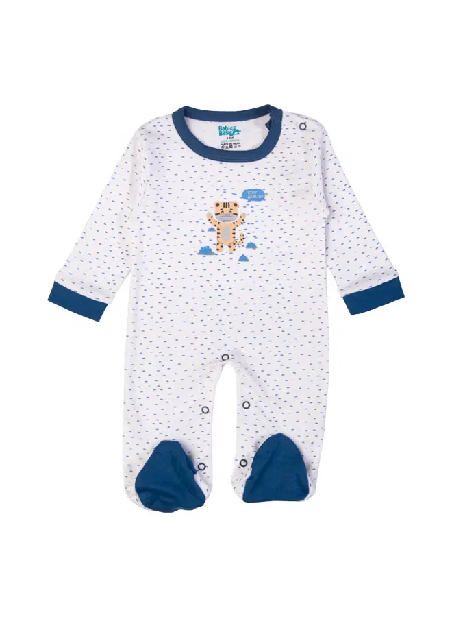 Комплект из 5 предметов хлопковый с кукольным платьем Babies Basic, голубой — фото 3