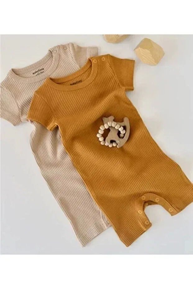 Детский комбинезон с коротким рукавом Babycosy, Mustard-Solman