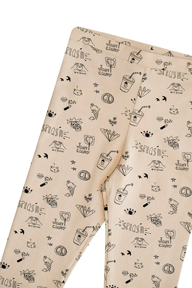 Детские леггинсы для девочек с принтом Summer Dream Pattern Lovetti, Patterned — фото 4