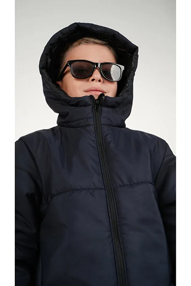 Детское пальто для девочек непромокаемое Dublino Kids, Navy Blue — фото 4