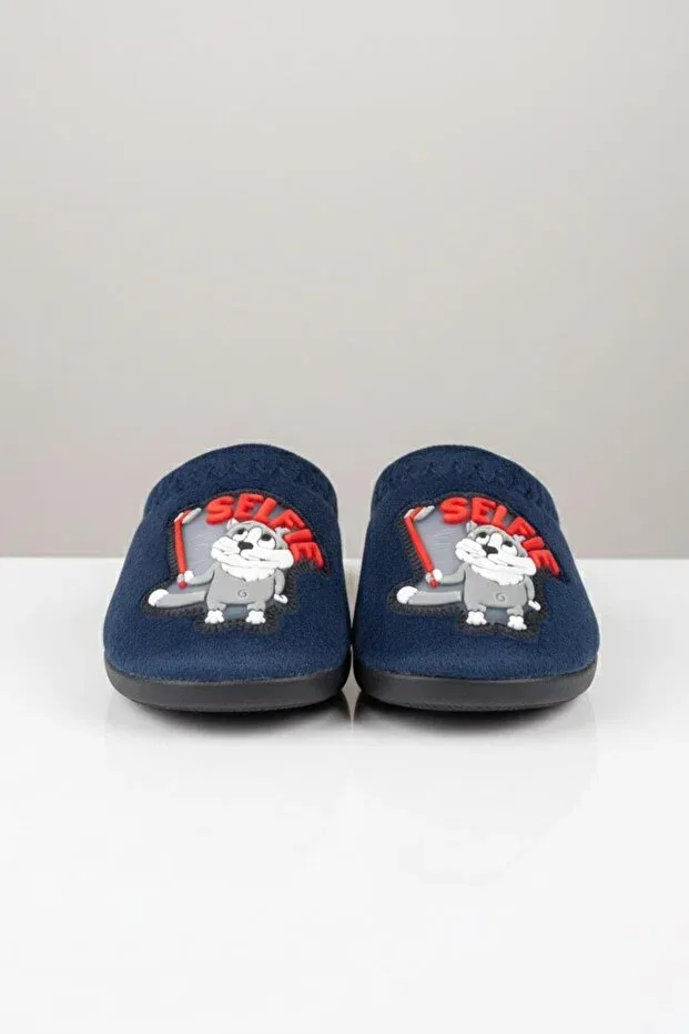 Детские тапочки для мальчиков с коротким каблуком Gezer, Navy Blue — фото 4