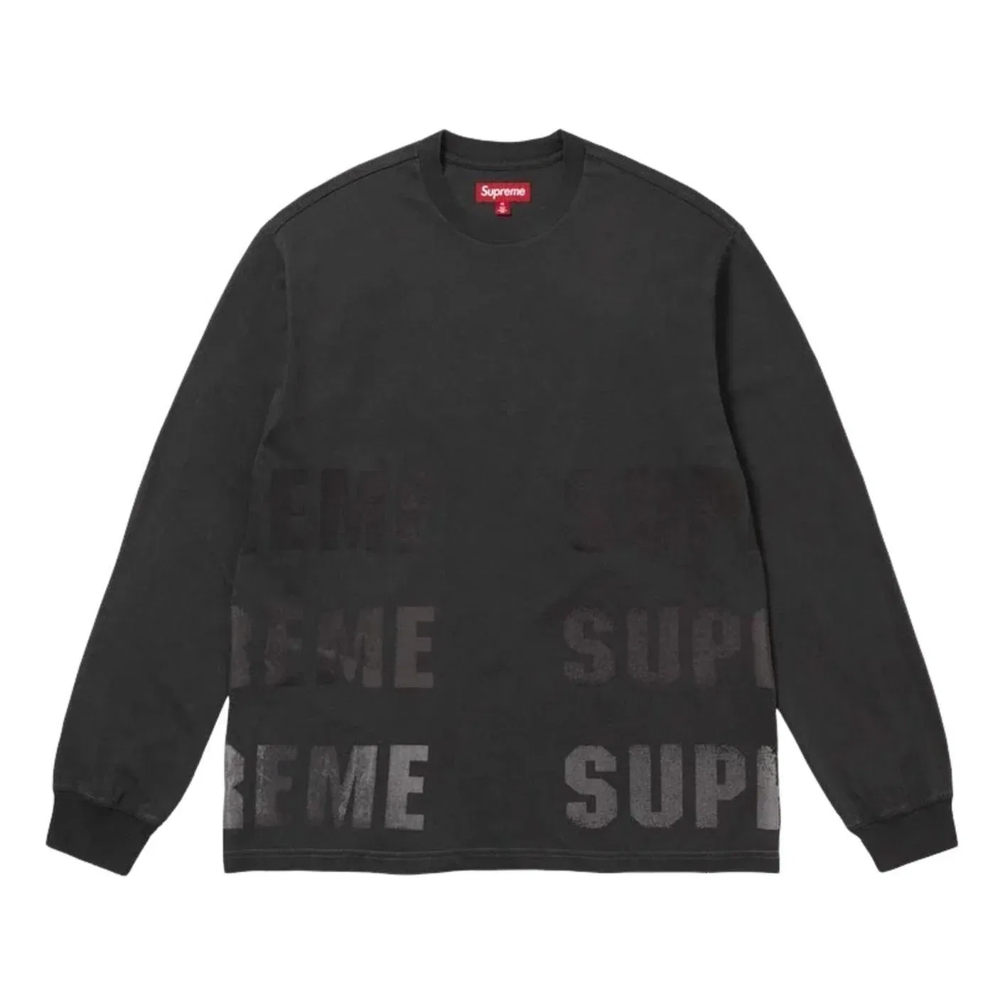 Мужская футболка FW26 Reflective L/S T-Shirt 'Black' Supreme, черный