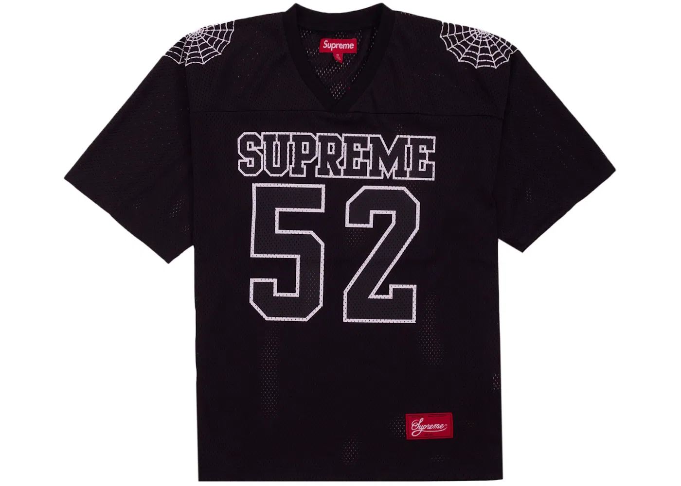 Мужская футбольная джерси с паутиной Supreme, Jersey Supreme, Black