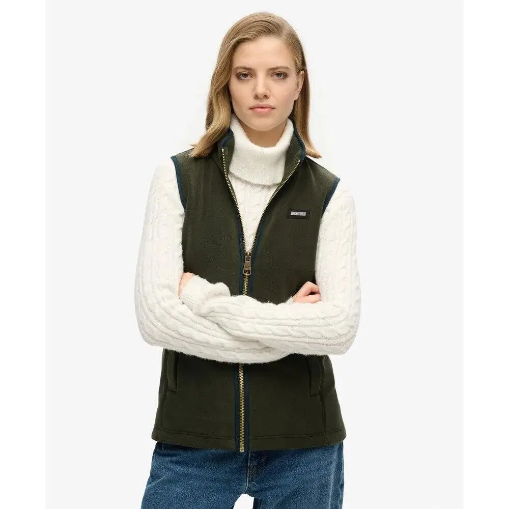 Женская флисовая жилетка с длинным рукавом Estate Superdry, Grun — фото 2
