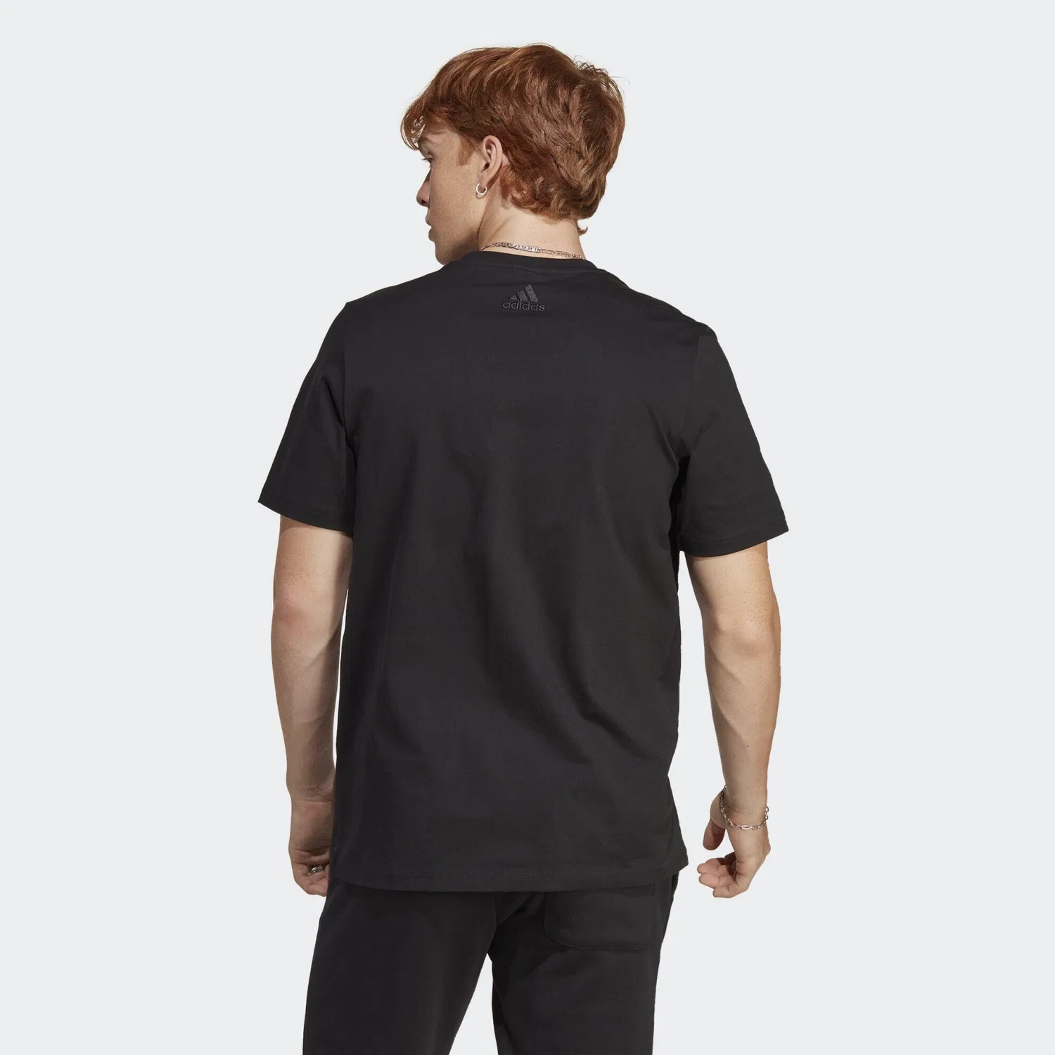 Мужская футболка с длинным рукавом Big Logo T-Shirt Adidas, Schwarz / Weiss — фото 4