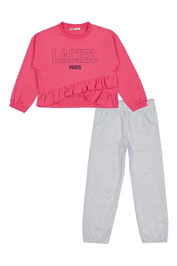 Детский спортивный комплект для девочек с принтом Laciel Civil Girls, Dark Pink — фото 2
