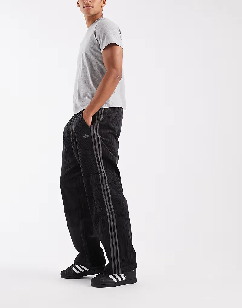 Брюки cargo cord Adicolor Adidas Originals, черный