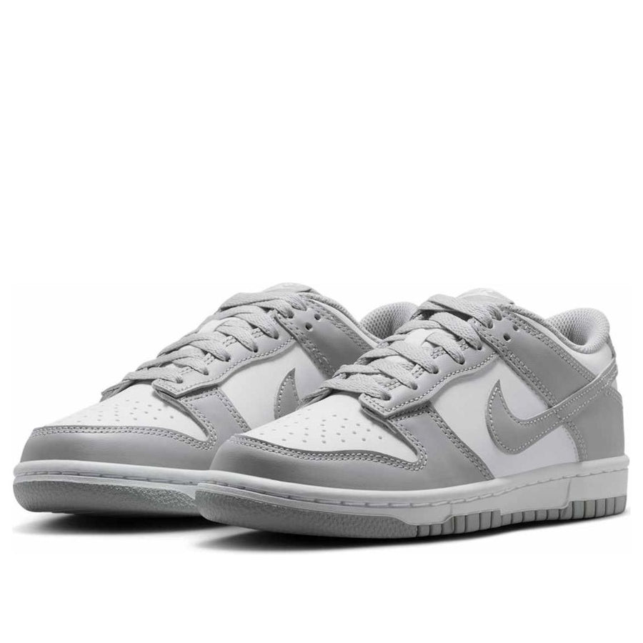 Кроссовки (GS) Nike Dunk Low 'White Light Smoke Grey', белый — фото 3