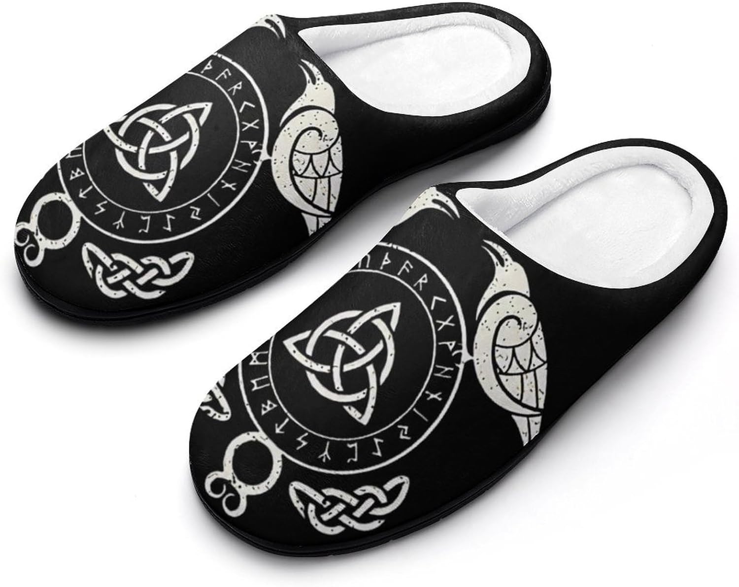 

Мужские викингские хлопковые тапочки, зимние теплые пушистые домашние тапочки, интересные нескользящие повседневные тапочки для спальни и гостиной/моющиеся Yxhzyhy, Irish Knot