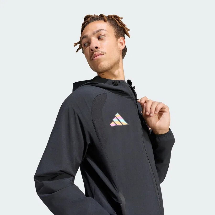 Спортивная куртка ADIDAS PERFORMANCE 'Olympique Lyon' черного цвета — фото 4