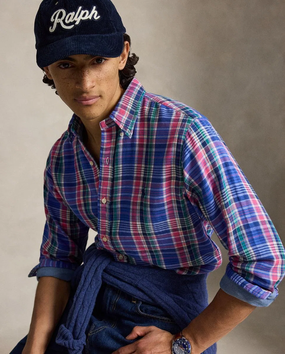 Мужская рубашка в клетку, Doble Cara Azul Royal, Polo Ralph Lauren, мультиколор — фото 3