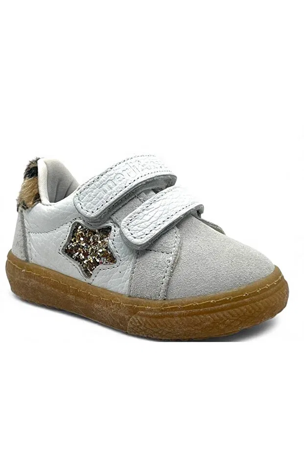 Детские кожаные кроссовки для мальчиков с принтом Sirius Merli&Rose, White/Leopard