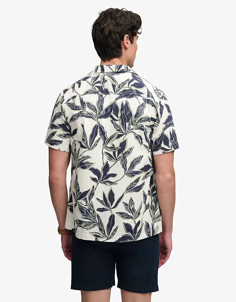 Рубашка Superdry Cabana с коротким рукавом для отдыха у бассейна, банановый лист (экрю) — фото 2
