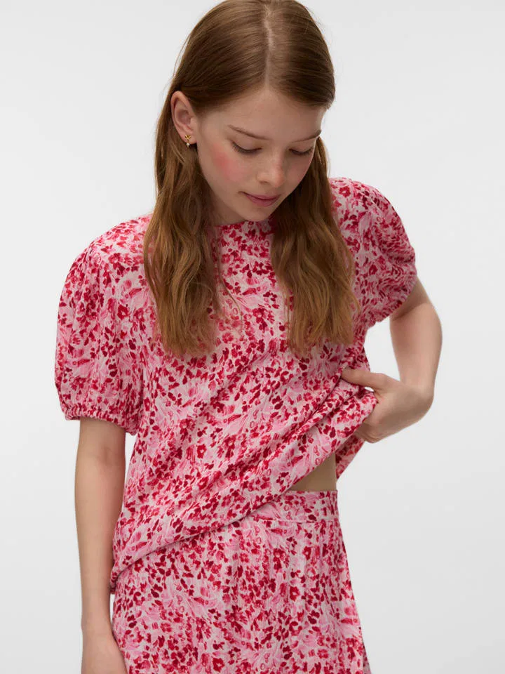 Блузка с принтом Menny Vero Moda Girl, розовый — фото 3