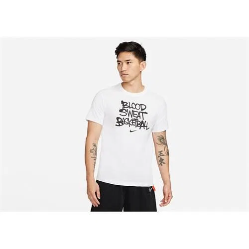 Мужская футболка с принтом Blood Sweat Basketball Nike, Weiss