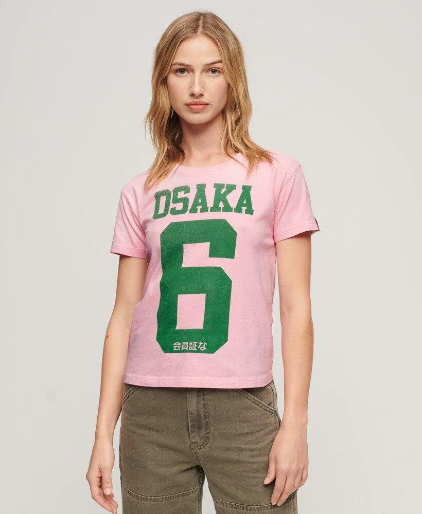 Женская футболка с принтом Osaka 6 Kiss Print Superdry, Rosa