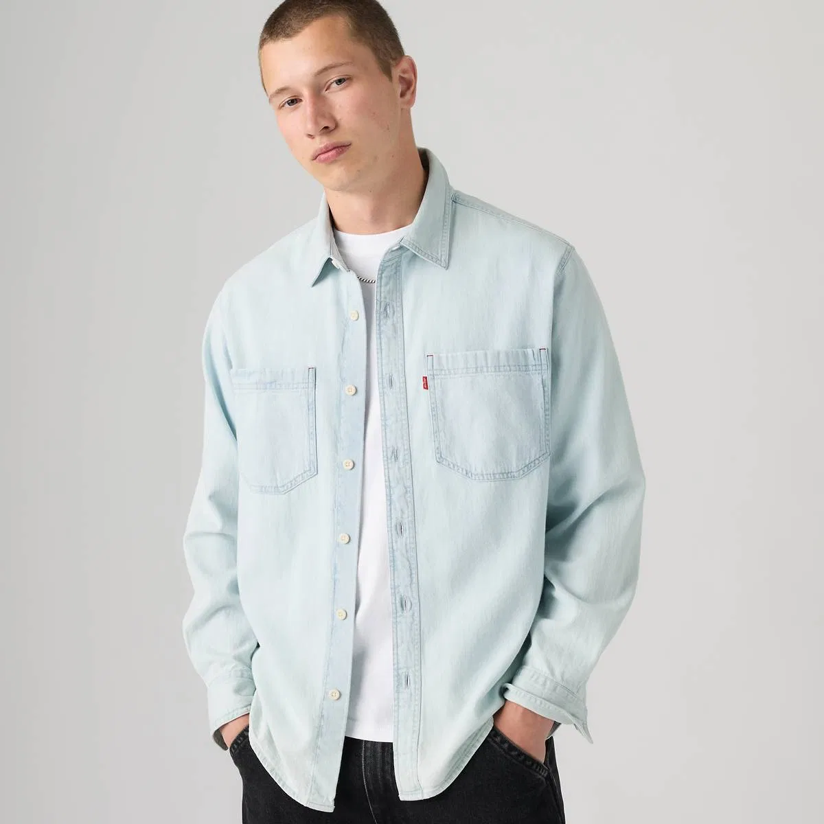 Свободная джинсовая рабочая рубашка Mariposa Levi's, Luisa Light Wash - Light Wash