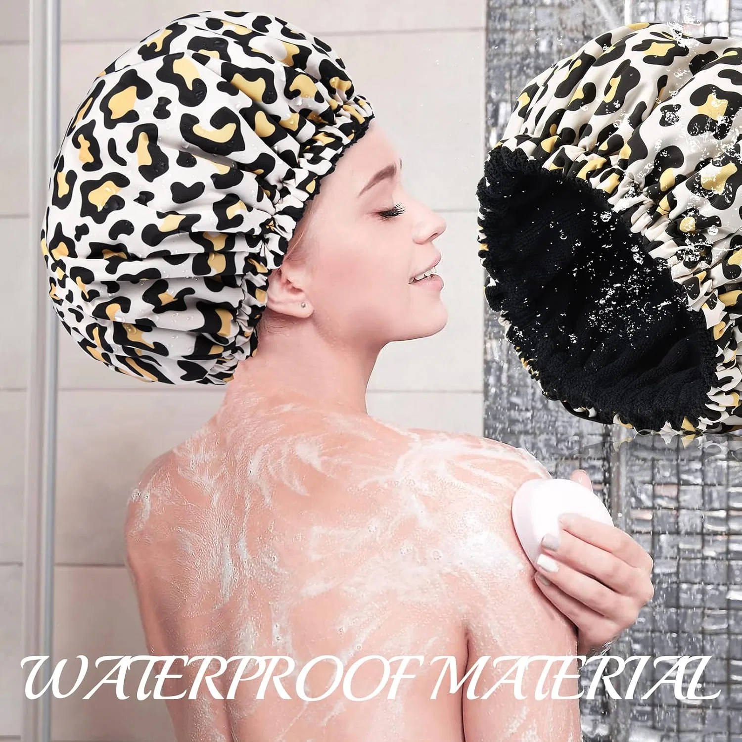 Шапочка для душа, Leopard pattern Aileam — фото 3