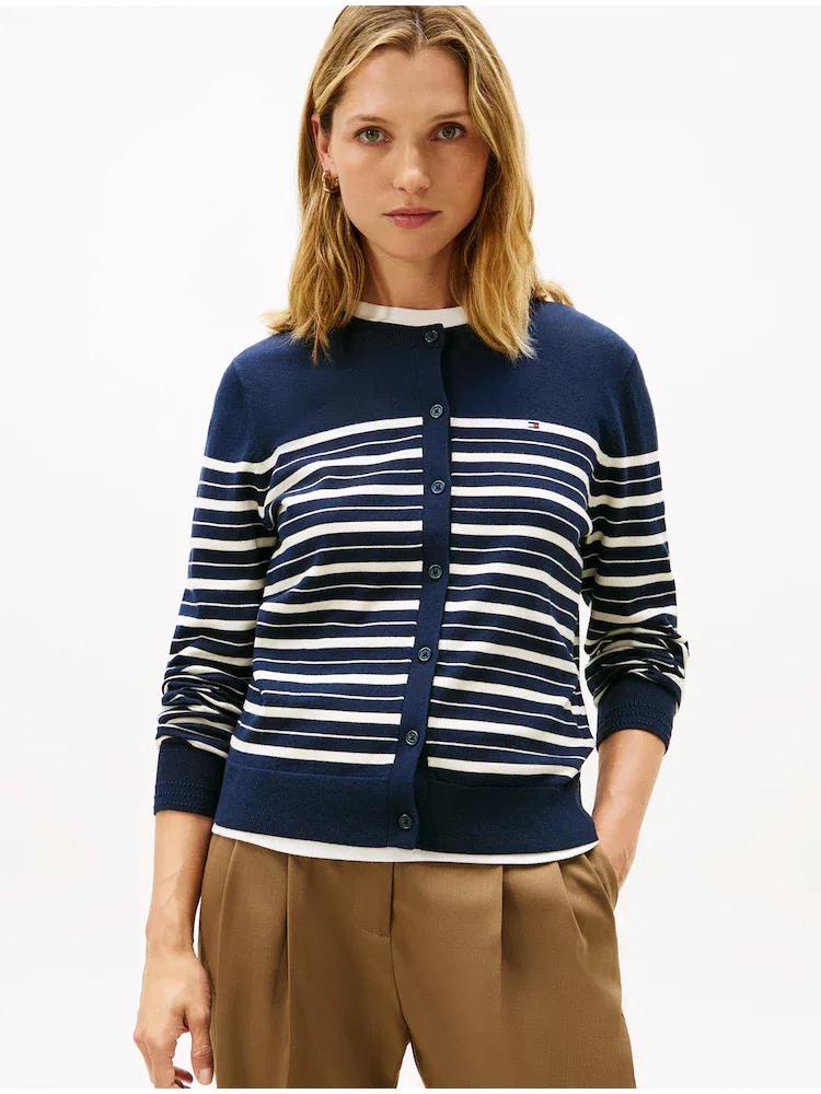 Кардиган хлопковый трикотажный TOMMY HILFIGER, Navy