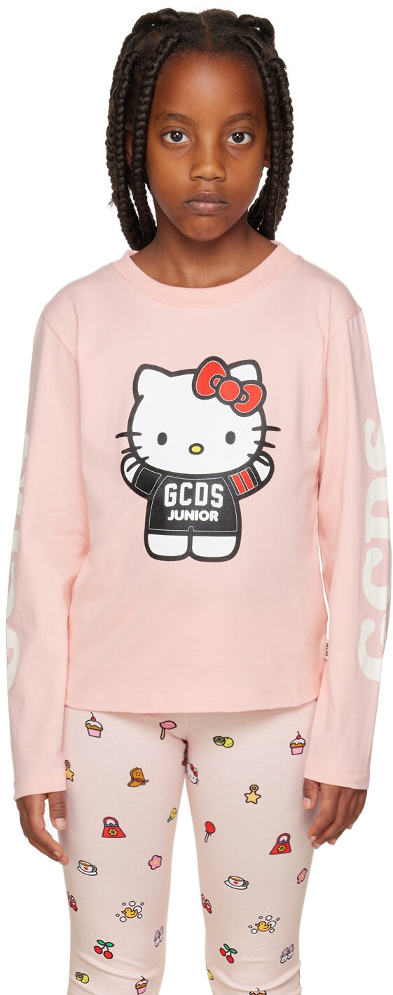 

Детская розовая футболка с длинным рукавом Hello Kitty Edition GCDS Kids, Розовый, Детская розовая футболка с длинным рукавом Hello Kitty Edition GCDS Kids