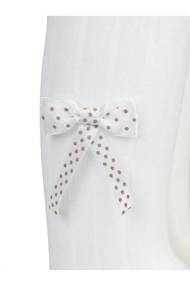 Детские колготки для девочек с принтом 6-Piece baby girl tights with derby accessories Civil Baby, Ecru — фото 2