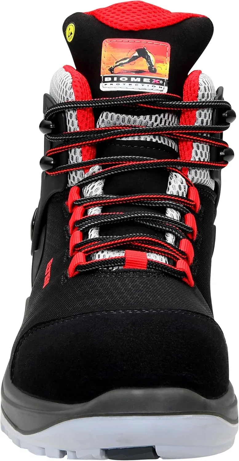 Защитные ботинки ELTEN Arturo Black-red Mid ESD S3S, женские и мужские, текстильные, с композитным защитным носком (легче стального), легкие, спортивные — фото 4