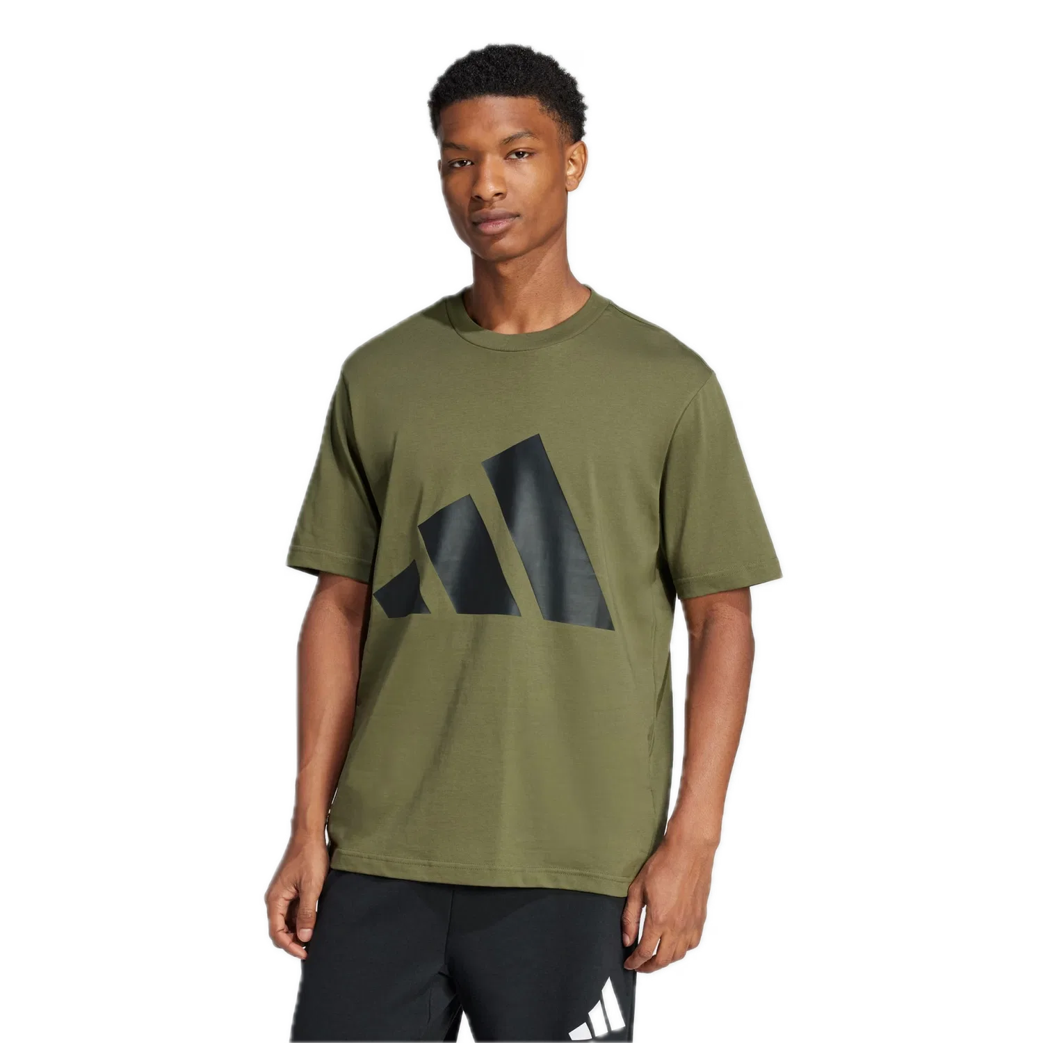 Мужская футболка с большим логотипом Adidas, зеленый — фото 2