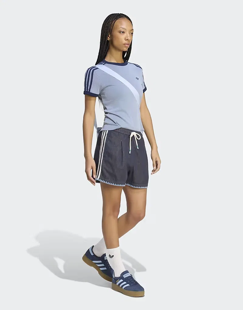 шорты Adidas Originals Resort из джинсовой ткани индиго