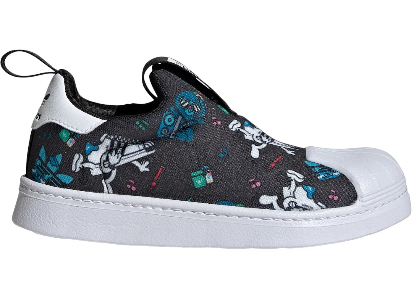 Детские кроссовки с принтом Adidas Superstar 360, Core Black/Cloud White/Core Black
