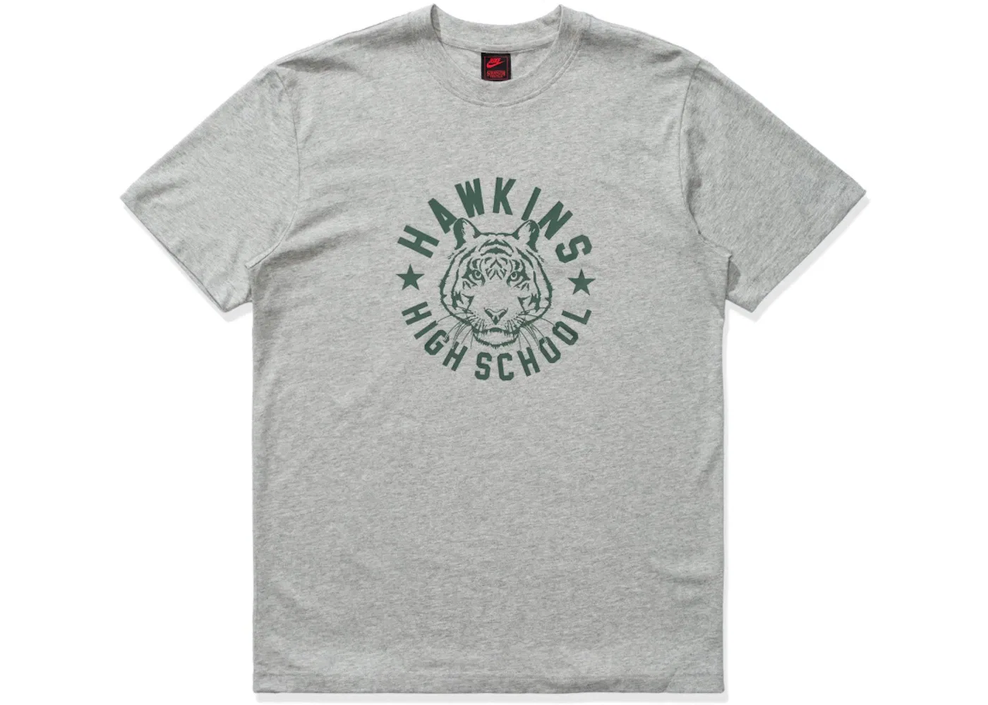 Мужская футболка с принтом Nike x Stranger Things Hawkins High Tee, Heather Grey