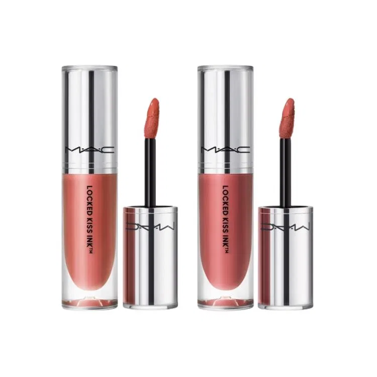 Женский набор матовых жидких помад с блеском для губ, 4мл+4мл, MAC, Wild Brown и Flirt Pink