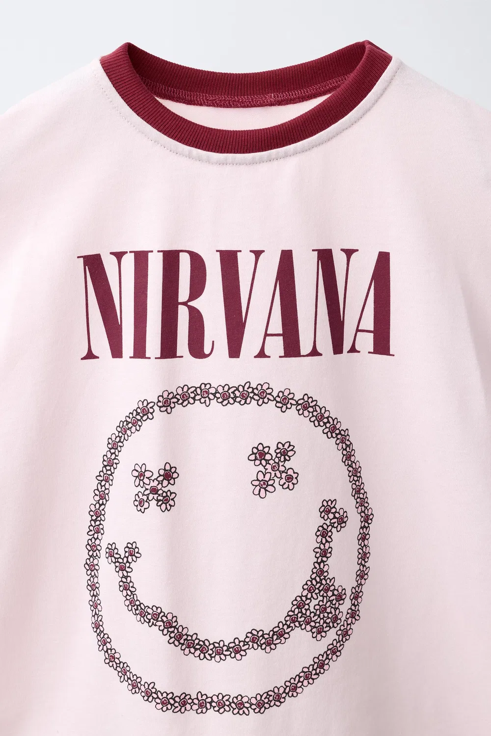 Футболка с принтом NIRVANA  ZARA, Pink — фото 3